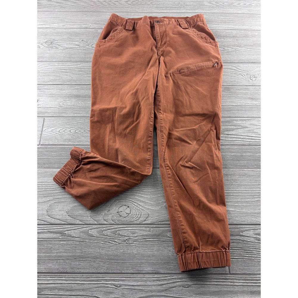 Duluth Trading Co Womens Rust Brown Cotton Stretch Utility Jogger Pants Size 8